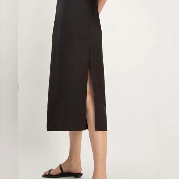 NWT Everlane Supima Puff Sleeve Maxi Dress Black XS - Picture 4 of 10
